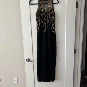 Stenay Black and Gold Long Sleeve Dress